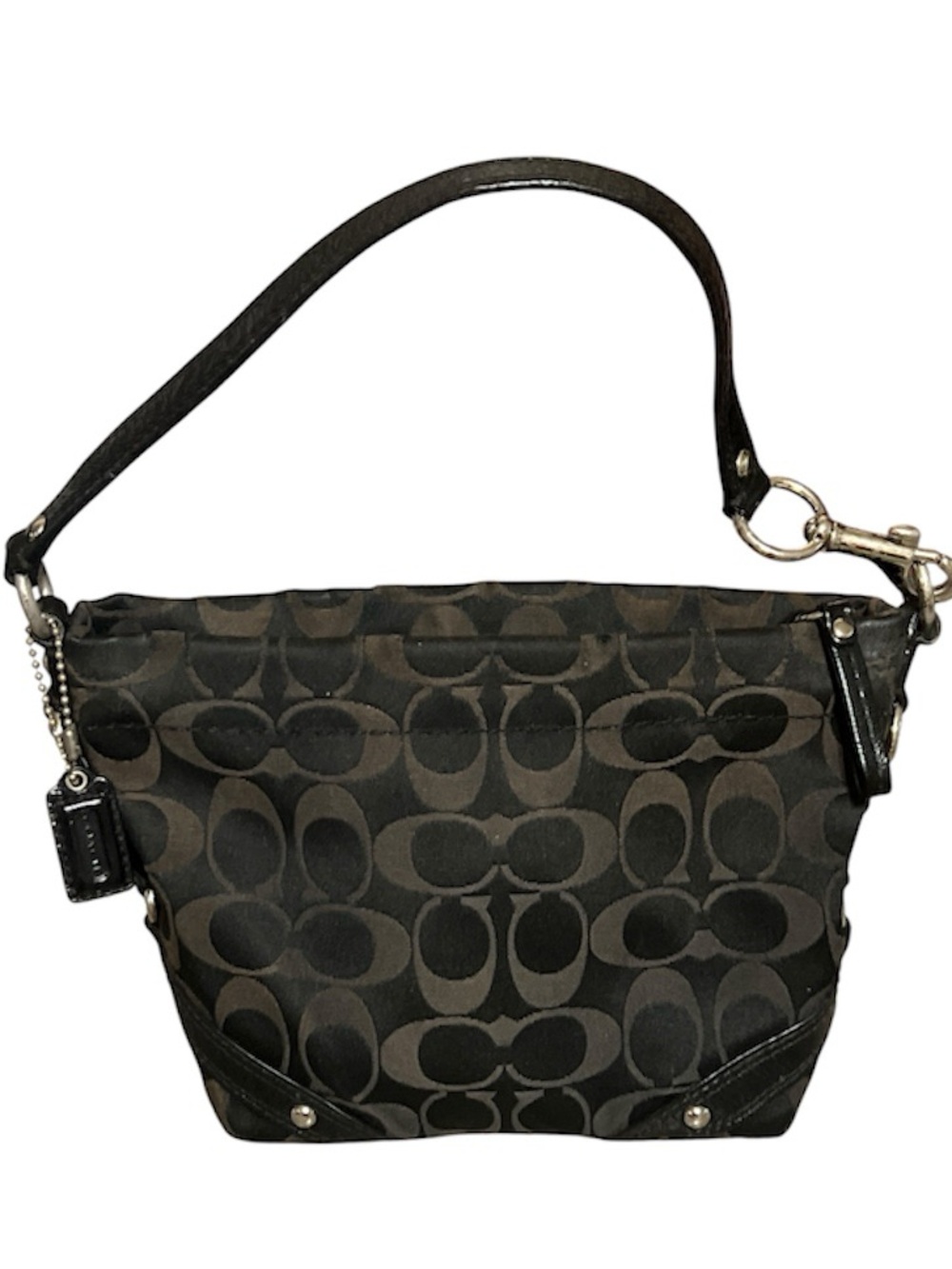 Coach Mini Carly Signature Jacquard Logo Shoulder Bag Hobo Bag F44143